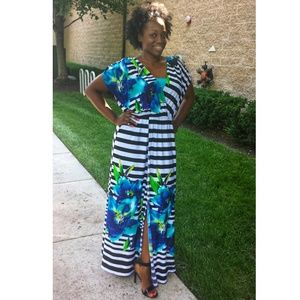 Floral, black & white  Sundress